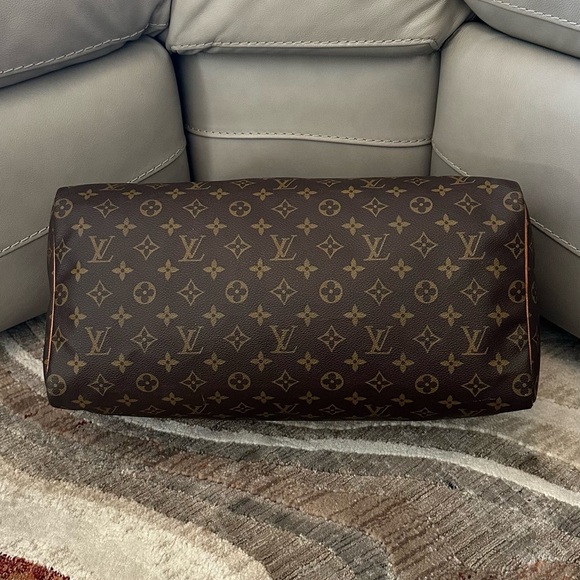 LOUIS VUITTON SPEEDY 40 MONOGRAM CANVAS VACHETTA LEATHER TOTE SATCHEL TRAVEL BAG - Picture 12 of 16